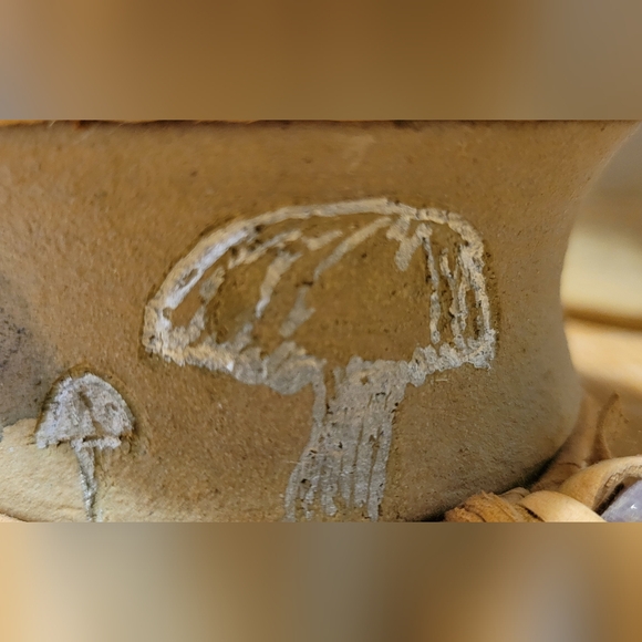 Handmade pottery Rattle Skin Drum Artist Made PNW 🎶 Vintage unique - Picture 9 of 12